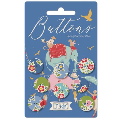Tilda's Jubilee Farm Flower Buttons (16mm or 18mm) 8 pcs 40060 image 0