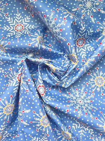 Splash Fabric - Snowflake, cotton vinyl, one yard cut image 1