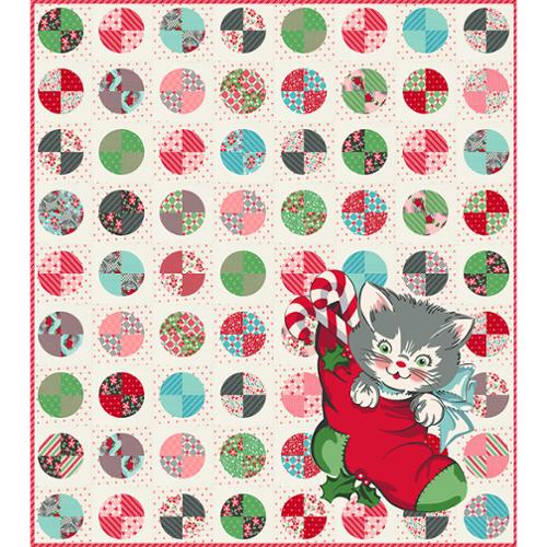 Kitty Christmas Quilt Kit by Urban Chiks, MODA image 0
