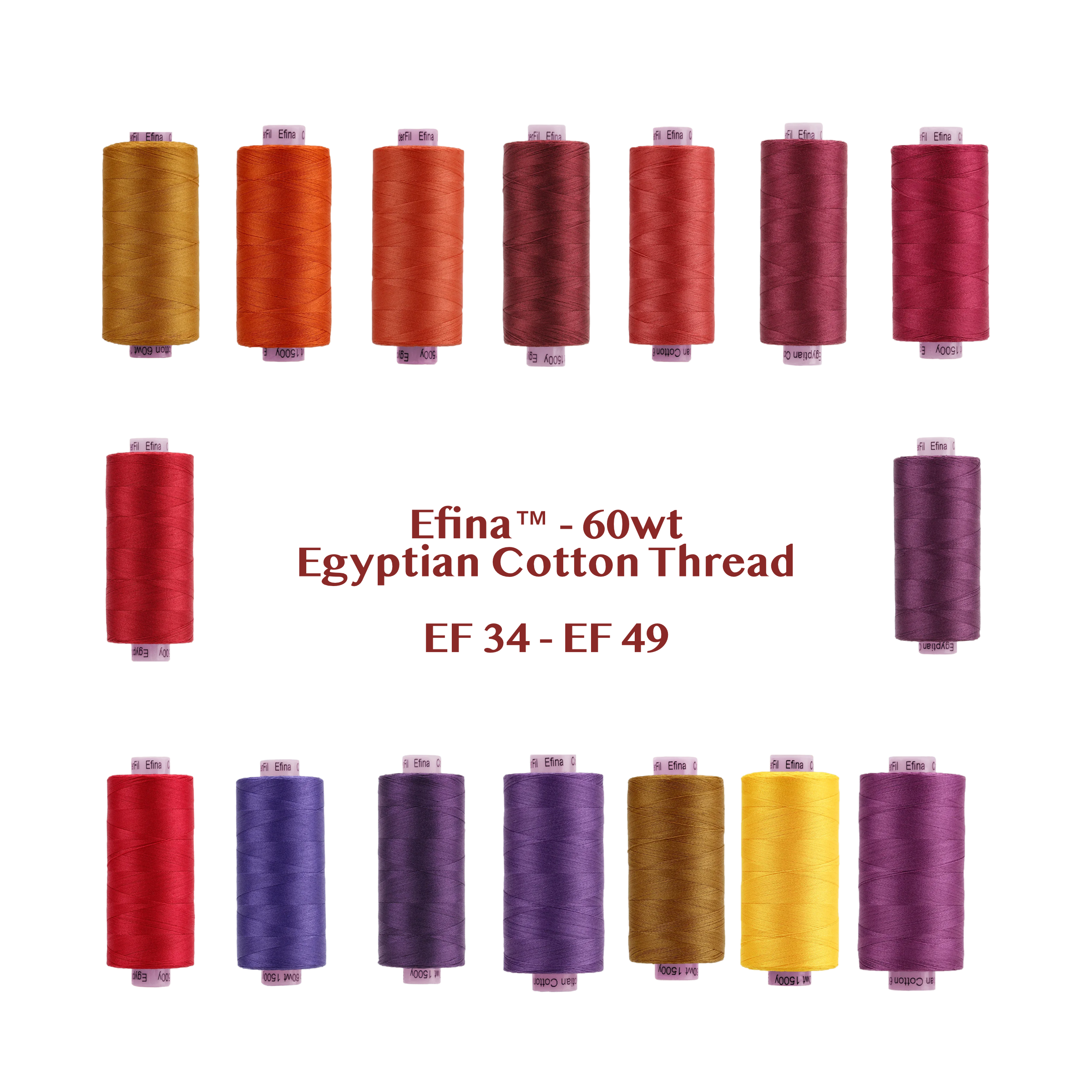 Efina | EF34 - EF 49 | Egyptian Cotton Thread |  Wonderfil image 0