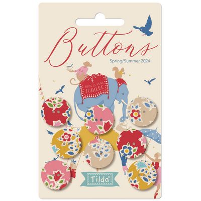 Tilda's Jubilee Farm Flower Buttons (16mm or 18mm) 8 pcs 40060 image 1