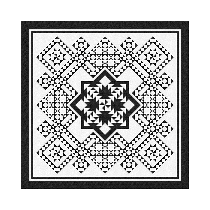 Basically Black + White 2023 By Patrick Lose - White on white, quilting cotton image 11