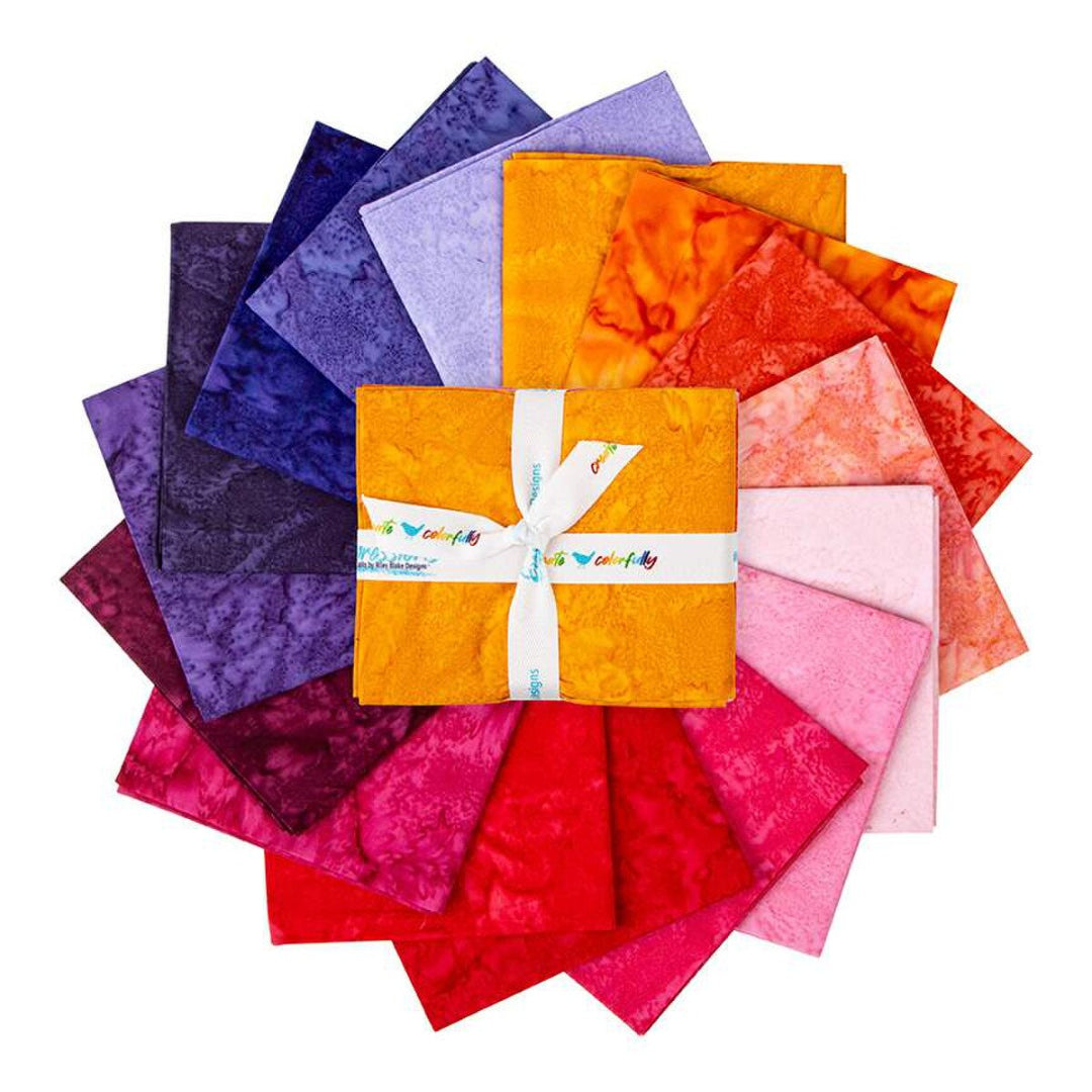 Expressions Batiks Hand-Dyes Sunset Sorbet Fat Quarter Bundle | Riley Blake Desi image 1