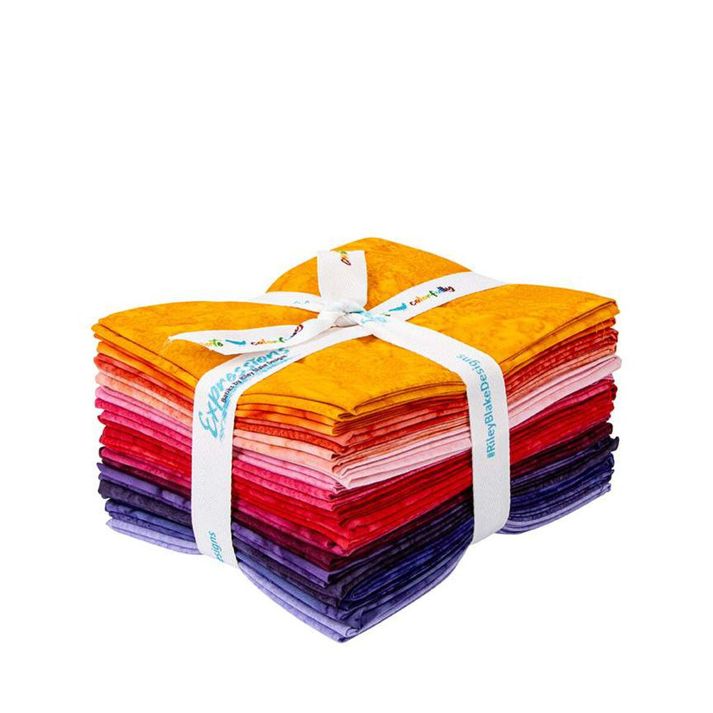 Expressions Batiks Hand-Dyes Sunset Sorbet Fat Quarter Bundle | Riley Blake Desi image 0