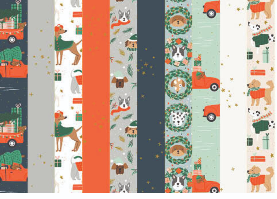 Merry Pawmas Metallic | Cotton + Steel | RJR Fabrics image 1