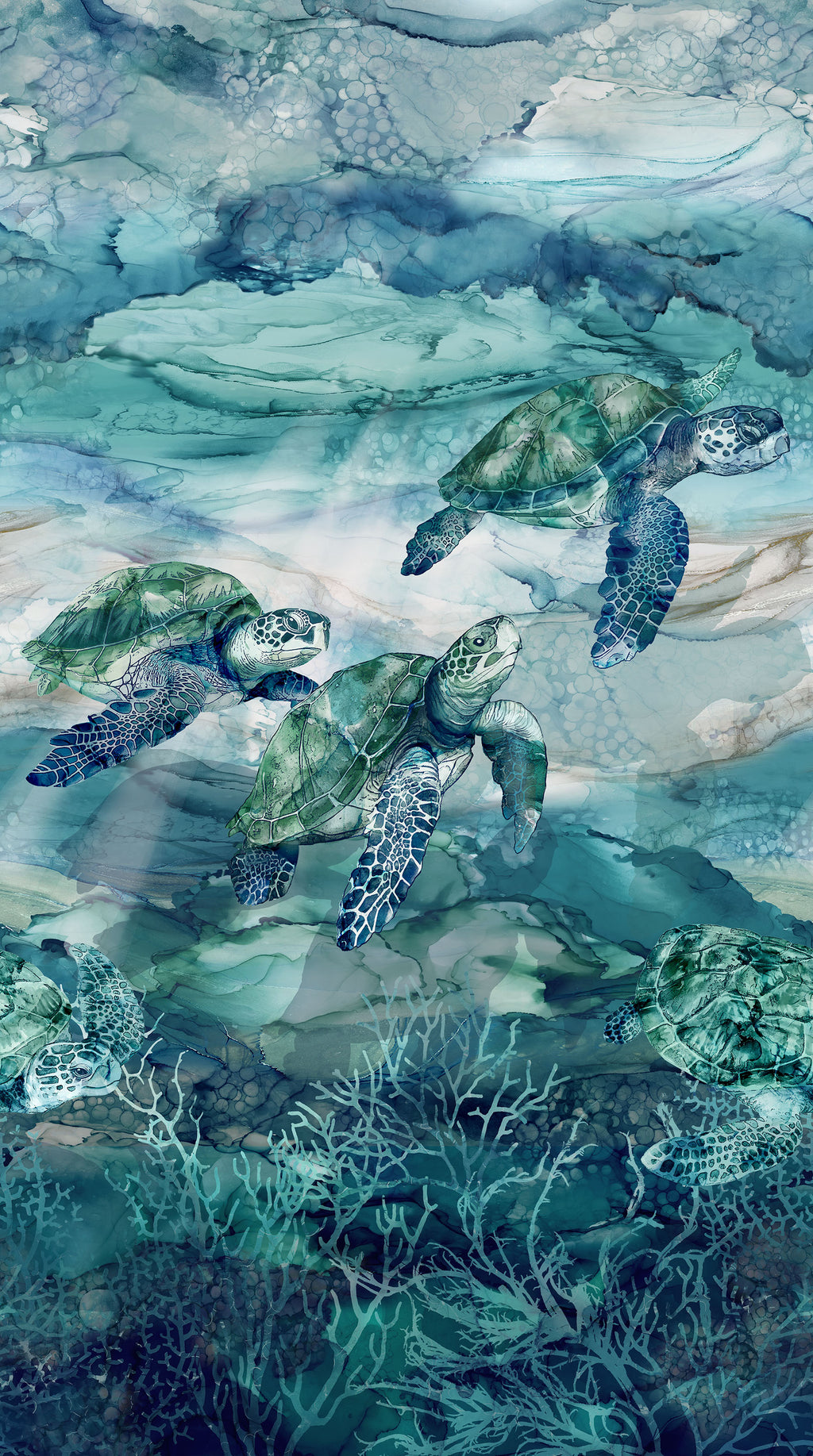 Sea Breeze, DebEdwards, Mel Samra, NorthCott Fabrics, Alcohol Ink Cotton,DP27095 image 0