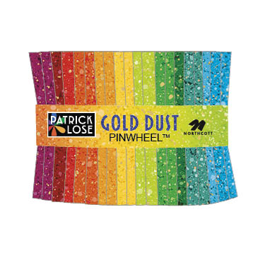 Gold Dust Pinwheel, Patrick Lose;  Northcott Silk, SGOLD40; 2.5” strip;10” tile image 0
