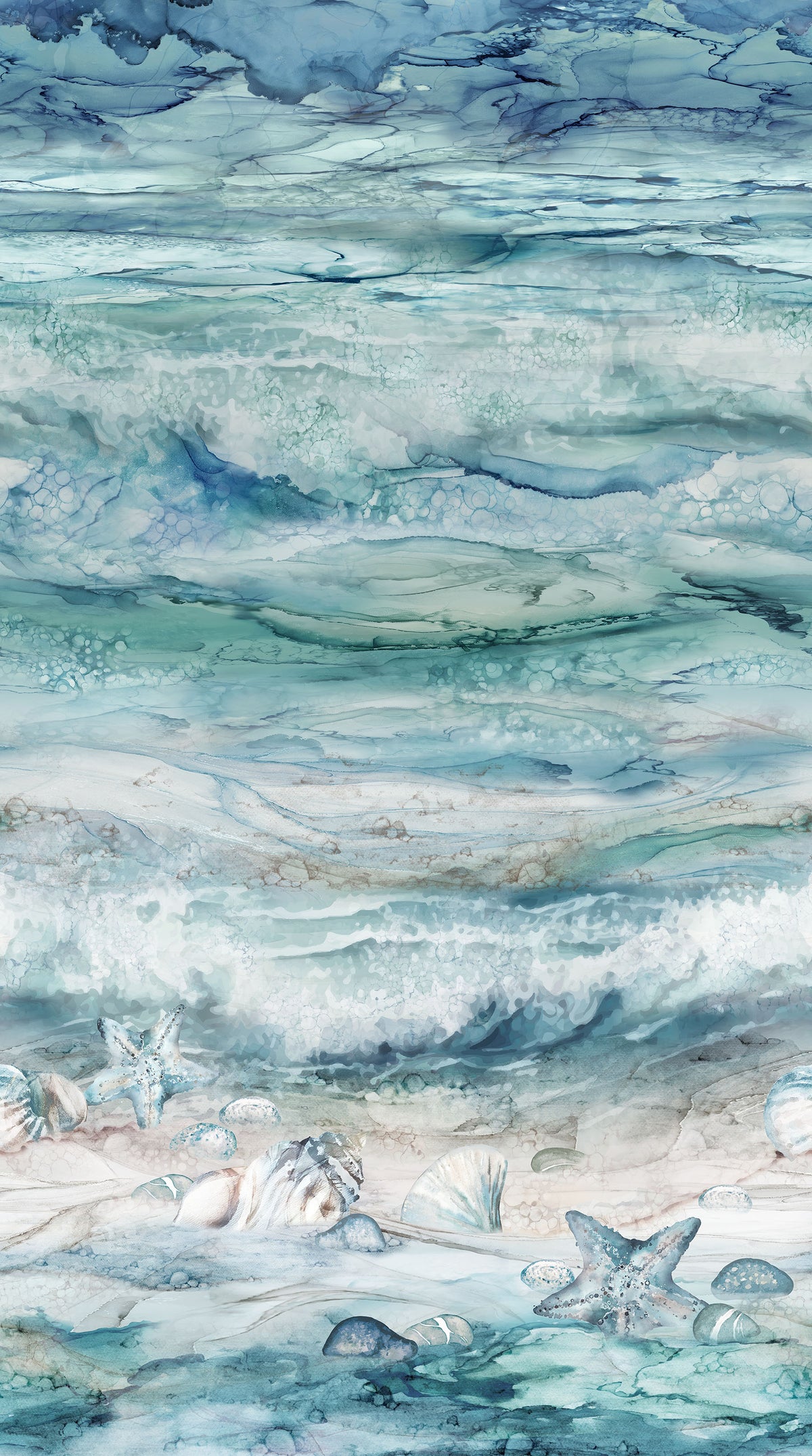 Sea Breeze, DebEdwards, Mel Samra, NorthCott Fabrics, Alcohol Ink Cotton,DP27095