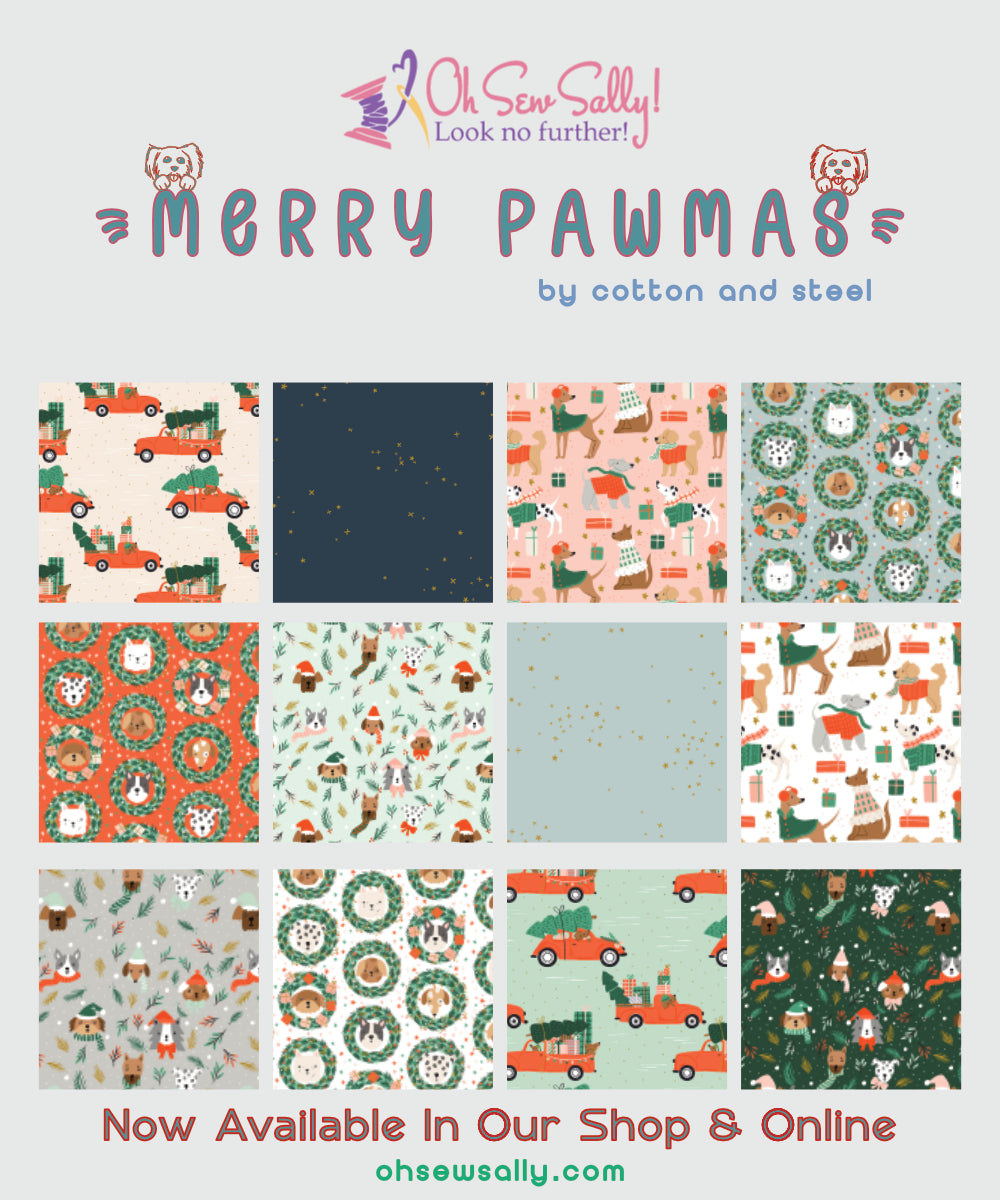 Merry Pawmas Metallic | Cotton + Steel | RJR Fabrics