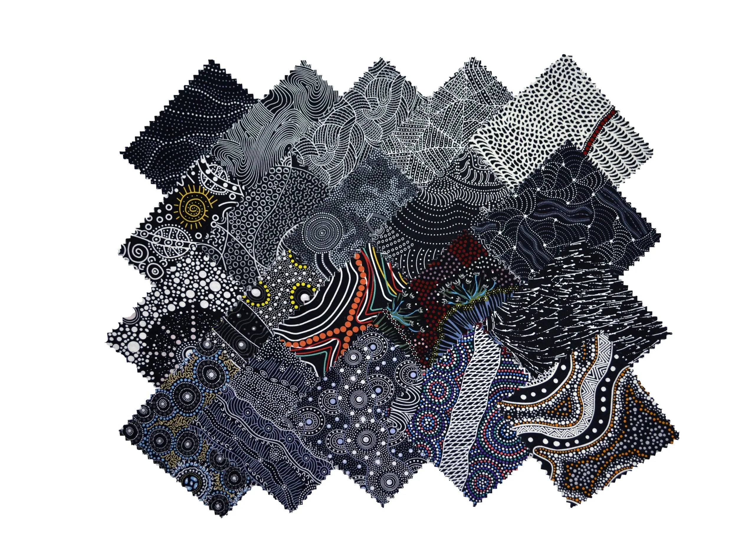 Dreamtime Aboriginal qulting cotton, Precuts image 11