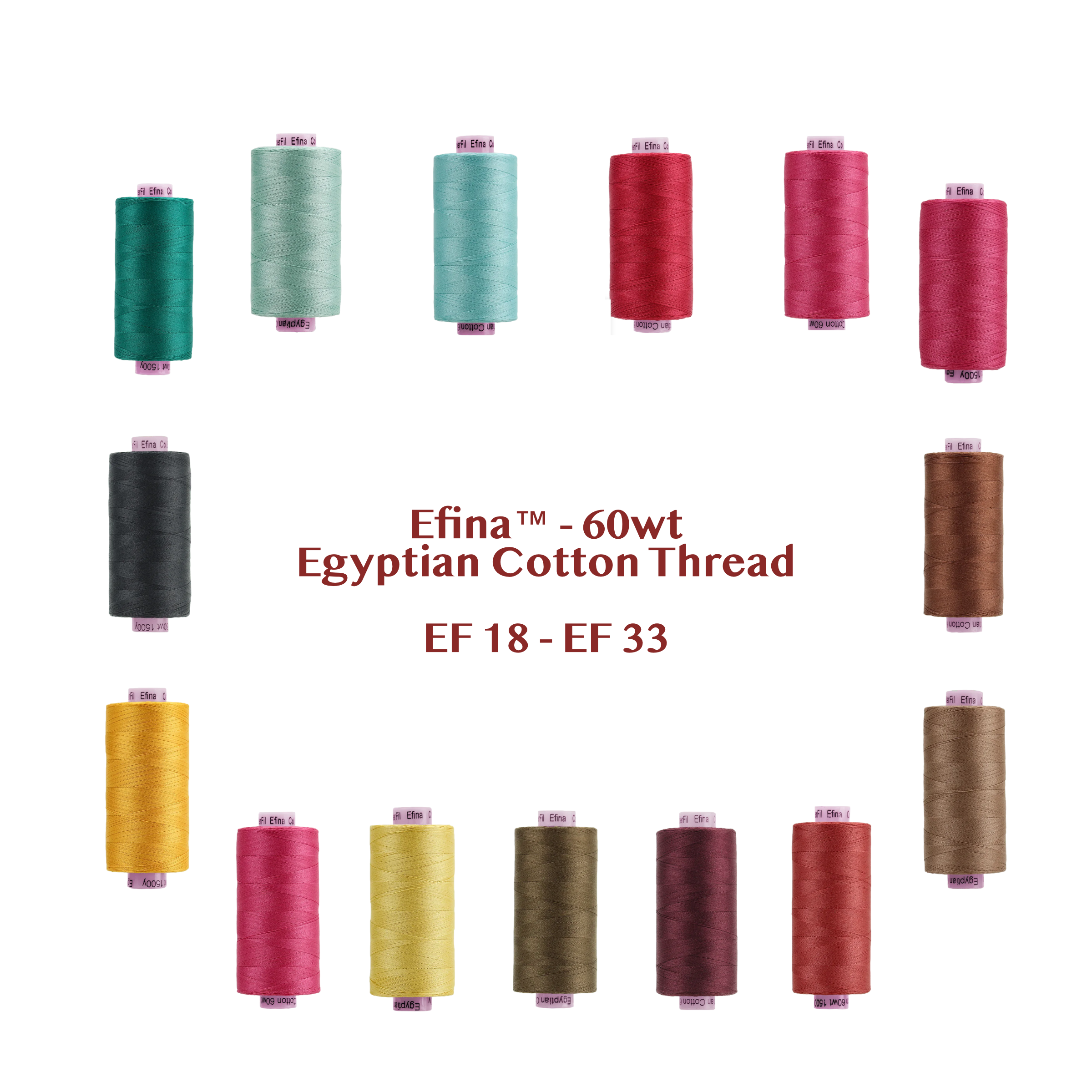 Efina |  EF18 - EF 33 |  Egyptian Cotton Thread | Wonderfil image 0