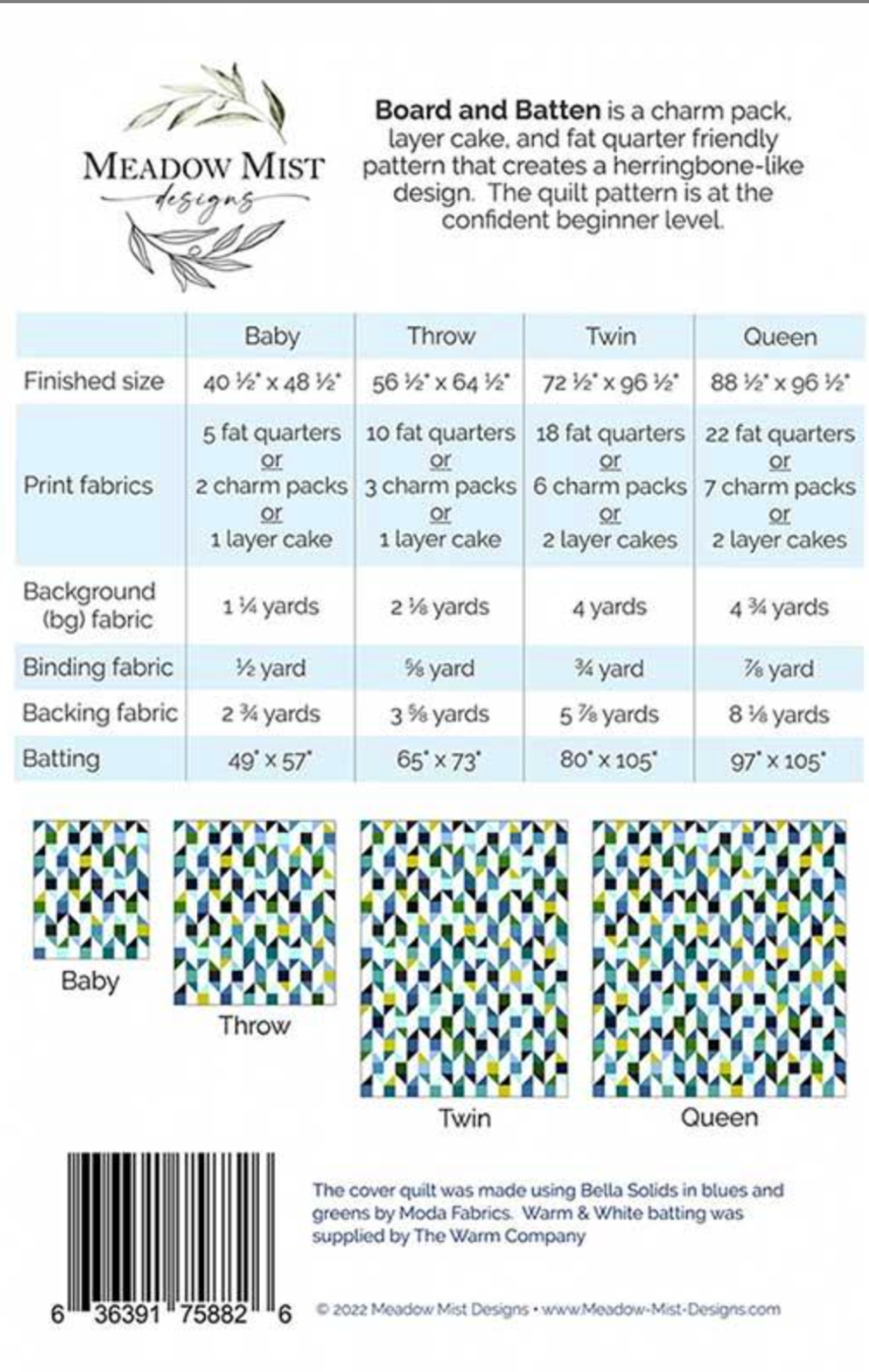 Board and Batten | Pattern | Cherly Brickey | Moda