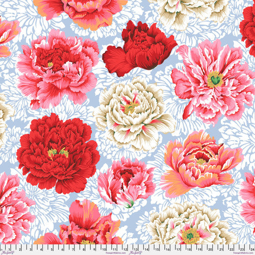 Brocade Peony Natural | Kaffe Fassett | FreeSpirit, | 108” Cotton Sateen Backing image 0