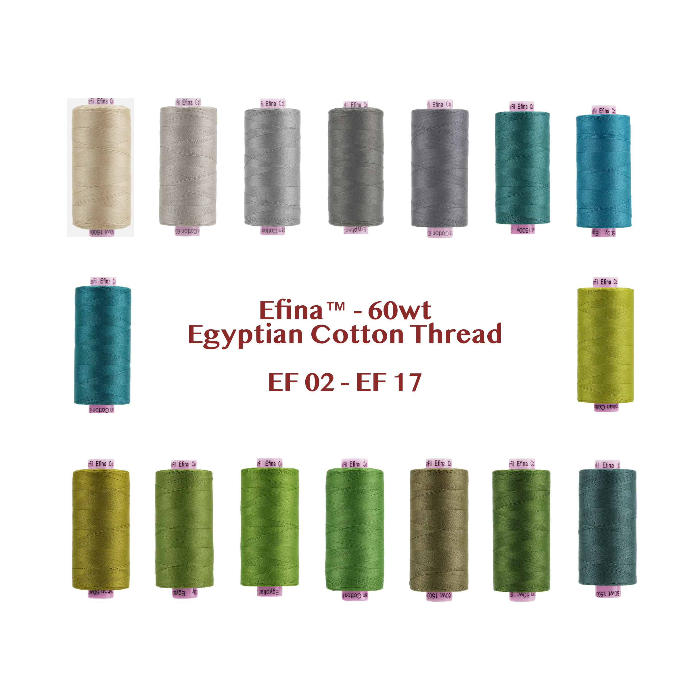 Efina | EF02 - EF 17 | 60wt Egyptian Cotton Thread | Wonderfil image 0