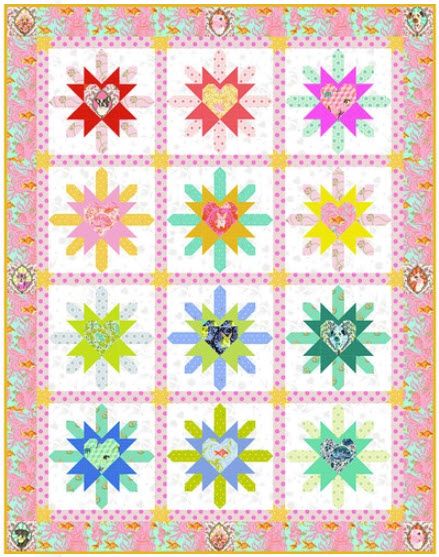 Besties | Tula Pink | Heart Burst Quilt Kit  FreeSpirit image 1