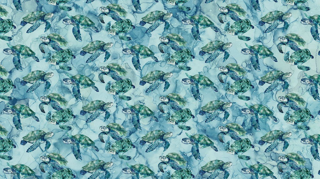 Sea Breeze - by Deborah Edwards and Melanie Samra; Northcott, Alcohol ink cotton image 0
