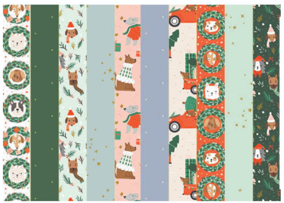 Merry Pawmas Metallic | Cotton + Steel | RJR Fabrics image 2