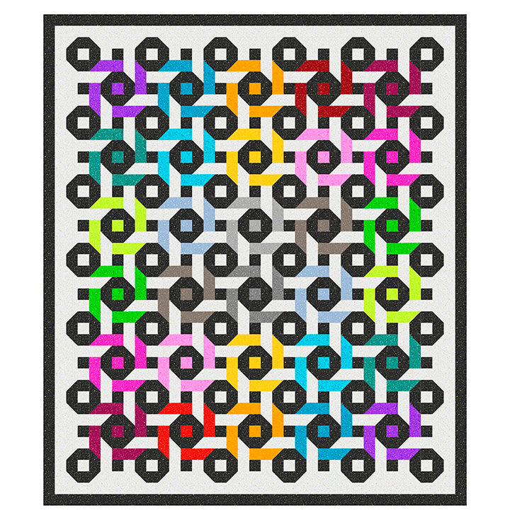Gold Dust Pinwheel, Patrick Lose;  Northcott Silk, SGOLD40; 2.5” strip;10” tile image 3
