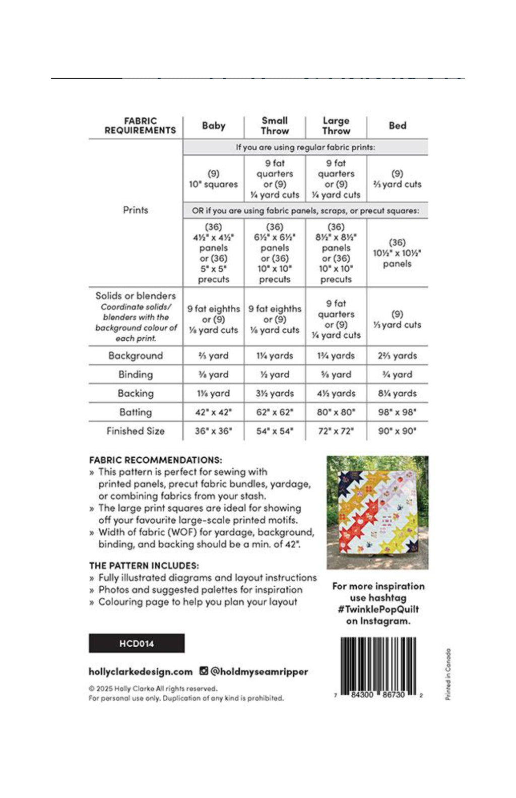 Twinkle Pop Pattern | Holly Clarke Designs | Moda